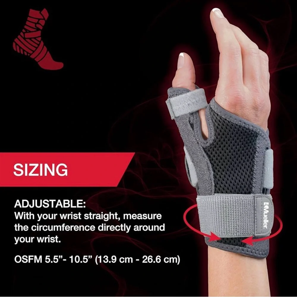 MUELLER Sports Medicine Adjust-to-Fit Thumb Stabilizer, Spica Splint
